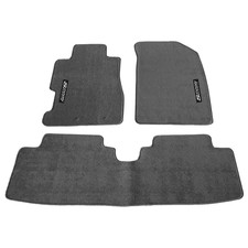 Gray Nylon Floor Mats Fits 01-05 Honda Civic Carpet Liner Non Slip W Emblem