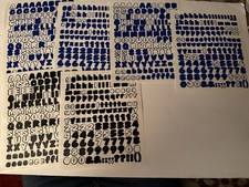 Lot of Black and Blue Letters and Numbers Stickers for Scrapbooking