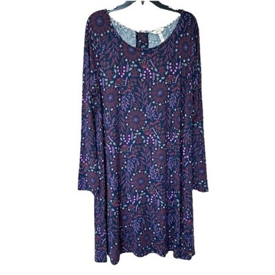 Matilda Jane Resolution Trapeze Dress XXL Long Sleeve Midi Navy Floral  Whimsical | eBay
