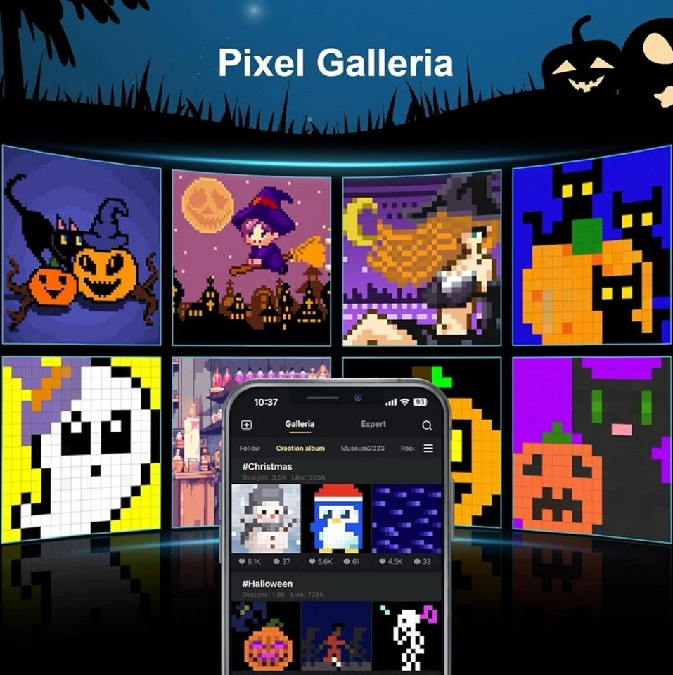 Divoom Pixoo LED Pixel Art 16x16 Frame Smart Digital Display for Wall Art - Image 3 of 4