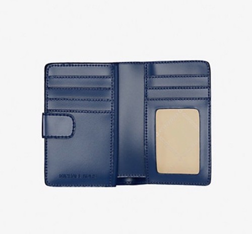 Michael Kors Jet Set Travel MD Bifold Zip Coin Credit Card Wallet MK Navy Blue - Picture 23 of 24