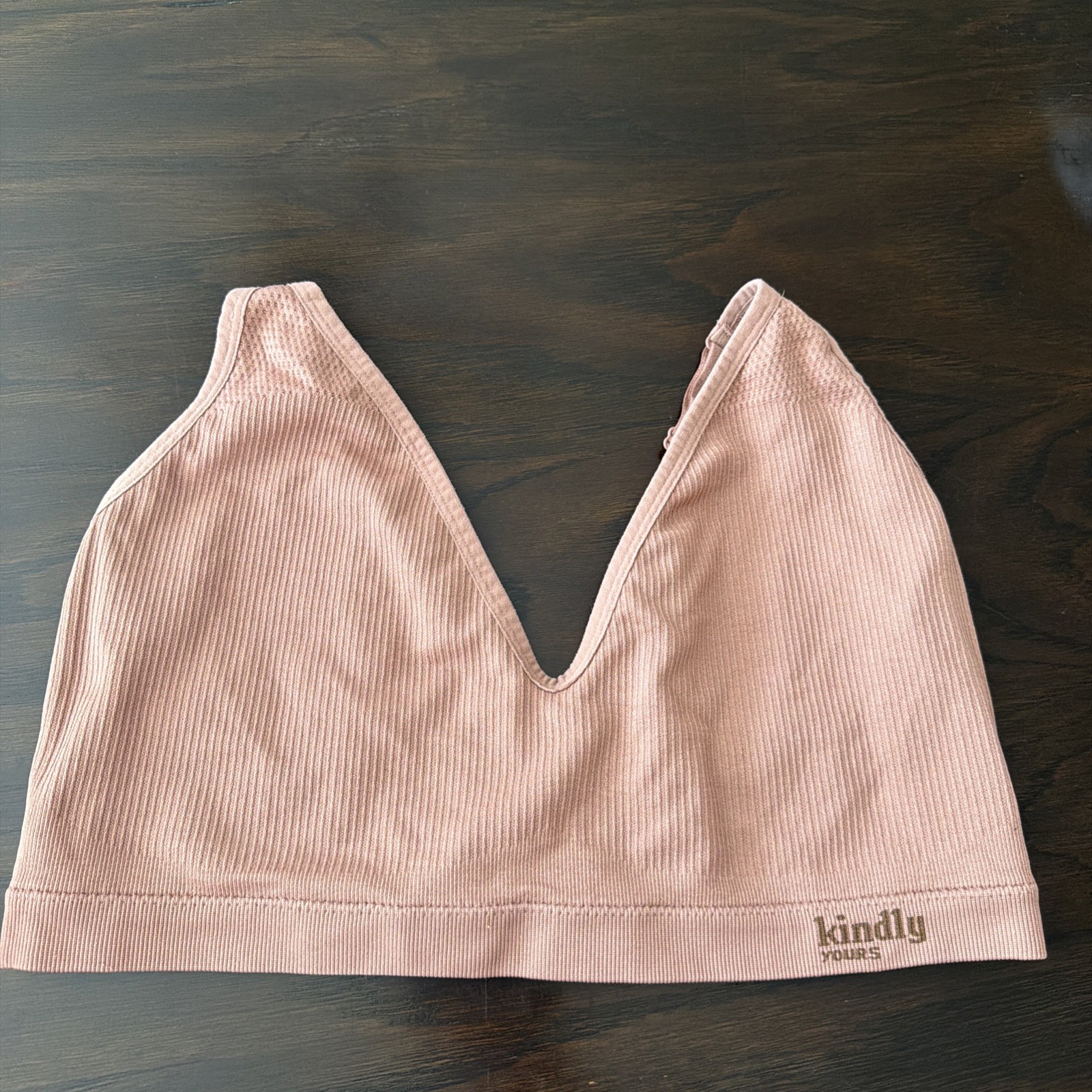 Kindly Yours Seamless Plunge Bra-Bralette XXXL Brown Adjustable Straps Wireless