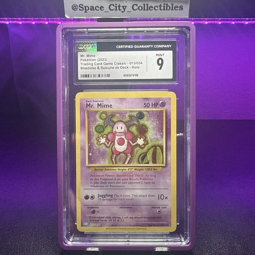 Pokémon TCG Mr. Mime 013/034 Blastoise & Suicune Ex Deck 2023 CGC 9