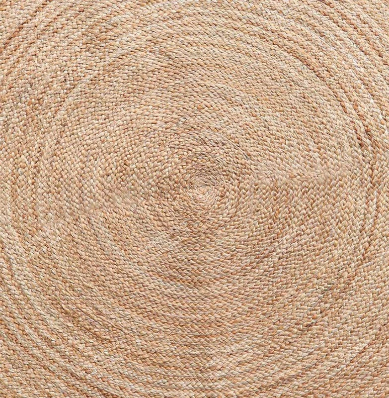 Tapete redondo de juta natural 4x4, 5x5, 6x6, pés, tapete de borda recortada de chão B... - Imagem 4 de 4