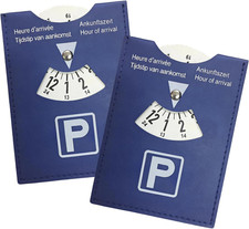 2 Stück Maxi Parkscheibe Ankunftszeit 11x15cm Blau Parkscheibe Pappe Auto Parkuh