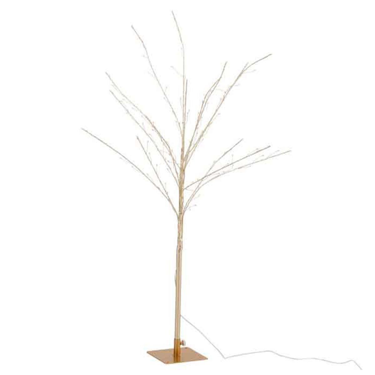 Arbre déco LED en métal or 100cm de style haute couture design