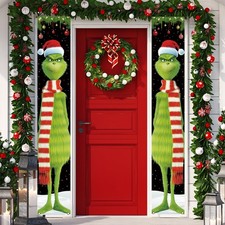 Christmas Decorations Santa Grinch Door Banner Porch Sign Xmas Gift 12"x71"