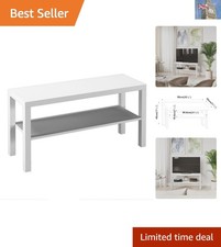 Elegante Display TV Bianco - Design Moderno a 2 Livelli per Soggiorni Organizzati