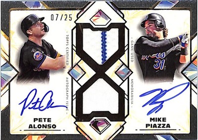 2025 Topps Diamond Icons Pete Alonso Mike Piazza Auto Autograph Patch Jersey /25