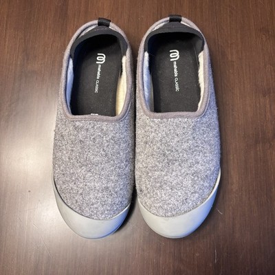 mahabis Men’s Grey Wool Slip-On Slippers Mahabis Classic Slipper Wool Slip On Removable Insole Grey  main image 3