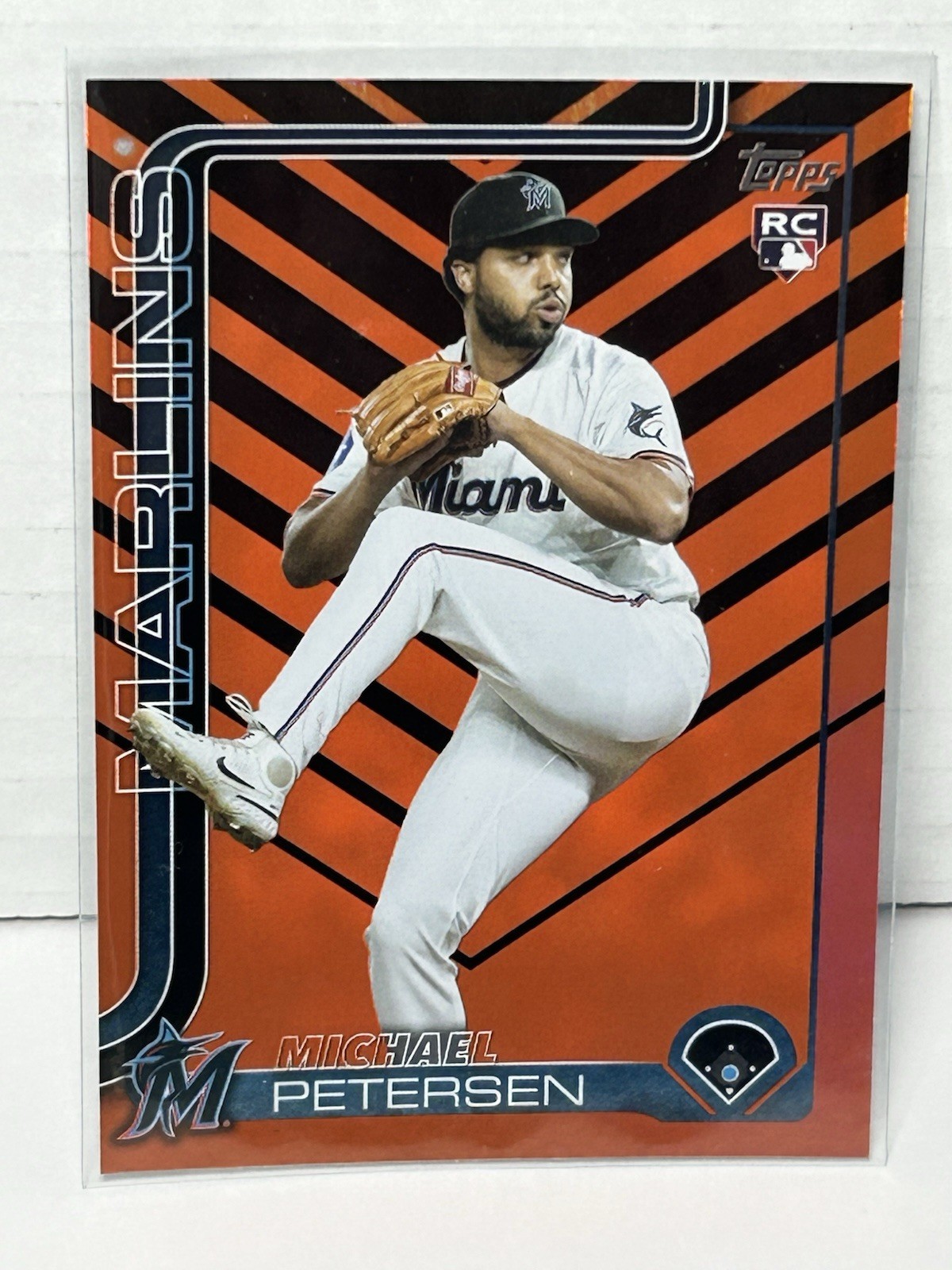 Michael Petersen HOLIDAY BLACK ORANGE FOIL RC 2025 Topps Update #US49 Marlins