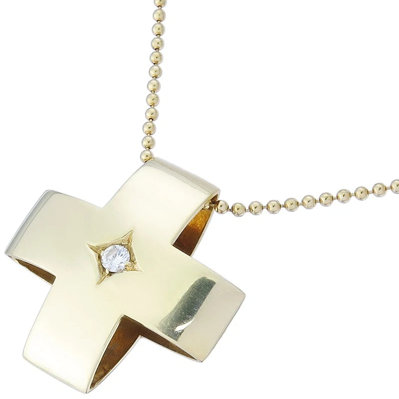 Wempe Kreuz Anhänger Kugelkette 750er Gelbgold - Bild 2 von 4