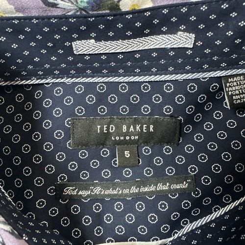 Ted Baker London Mens LS Shirt Purple Size-5 #328 - Picture 2 of 19