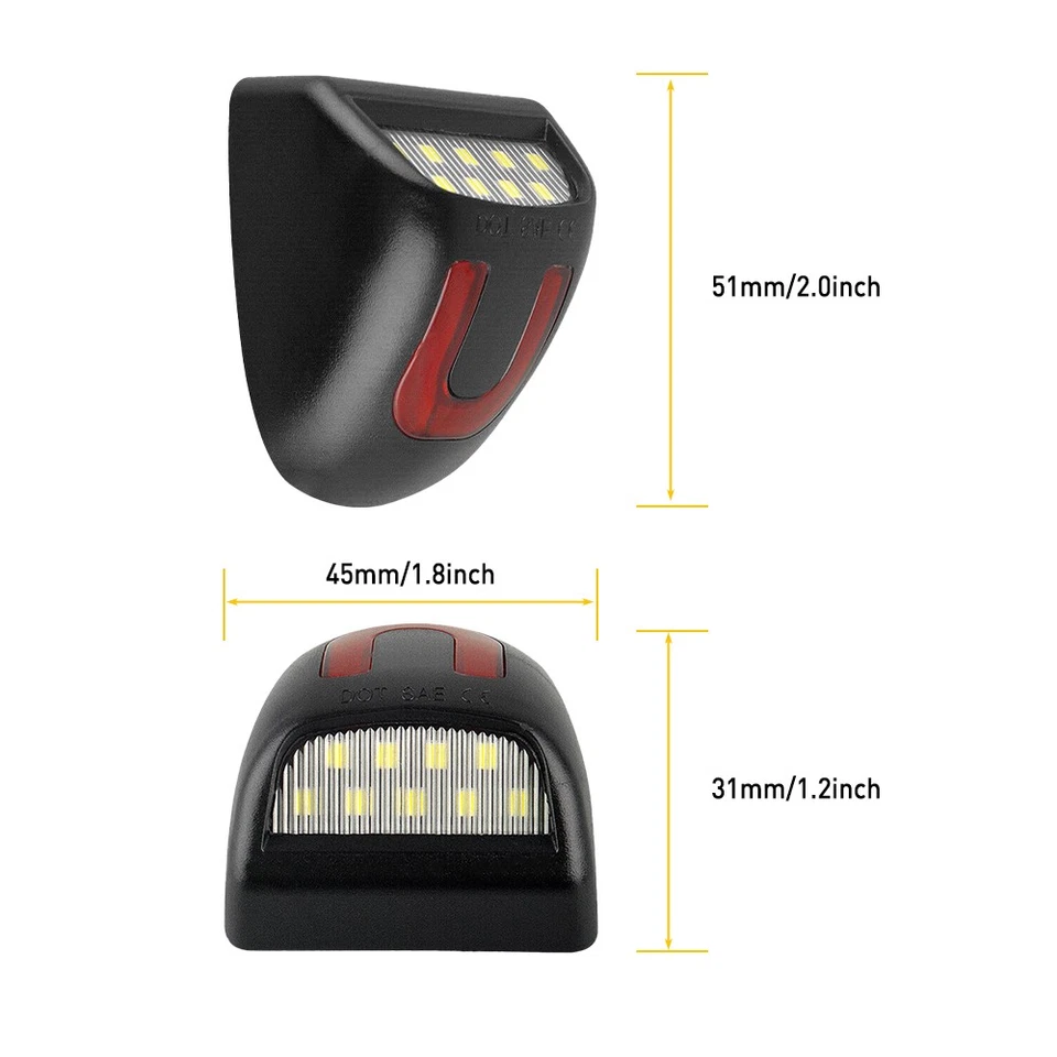 Luz de matrícula LED roja tubo DRL para Silverado para Sierra 1500 2500 1/2 juego Foto 2 de 4