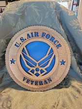Handmade Wooden U S AIR FORCE Veteran Plague