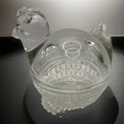 Vintage~Anchor Hocking USA~Clear Glass Hen On Nest~Candy/Trinket Dish~Easter