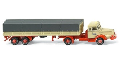 Semirremolque de plataforma plana Wiking 8910436 HO Krupp Titan | Zustand: New