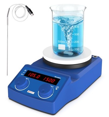5 Inch Lab Magnetic Stirrer Lab Mixer Hotplate 100-1500RPM w/ Temp Probe Sensor