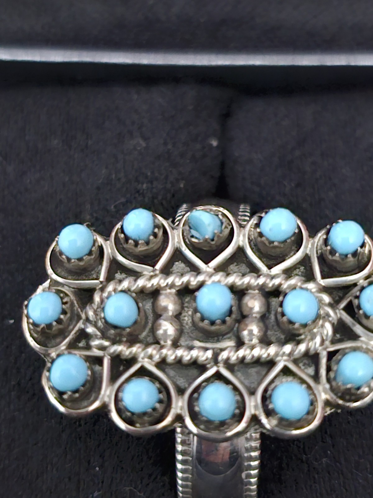 Sterling Silver Zuni Turquoise Silver Ring (Vinta… - image 4