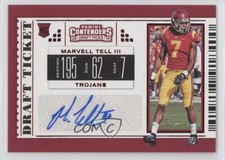 2019 Contenders Draft Picks College Ticket Red Foil Marvell Tell III Auto 4ib
