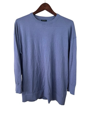 Massimo Dutti Long Sweater Cobalt Blue Size Medium Wool Cashmere