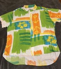 Jams World Men's XL Hawaiian Floral Short Sleeve Cotton Button-Up Shirt