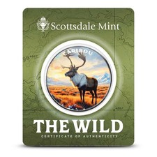 1 oz Scottsdale Colorized Silver The Wild Caribou Round (Certi-Lock) 92.68 per troy oz