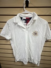 NWOT Tommy Hilfiger Polo Shirt Gold Crest Embroidered Logo Size Small White