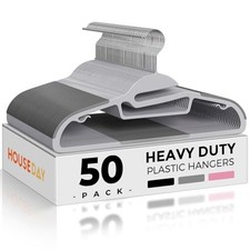 Grey Plastic Hangers Slim Space Saving, Non 50 Pack Light Grey  Dark Grey