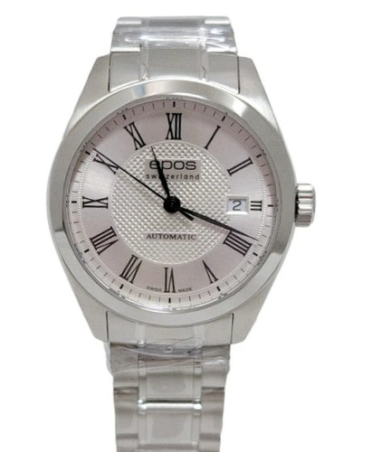 Unused Epos watch Originale 3411RSLM wristwatch silver dial case back AT SS