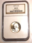 1949-D Washington Silver Quarter MS66 NGC