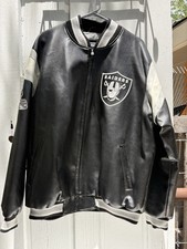 VINTAGE OAKLAND RAIDERS G3 JACKET SIZE XL VARSITY BLACK WHITE NFL