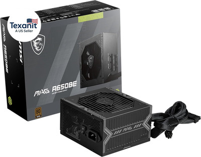 MAG A650BE, Semi-Modular Compact 650W ATX Power Supply, 80+ Bronze, Low-Noise Fa