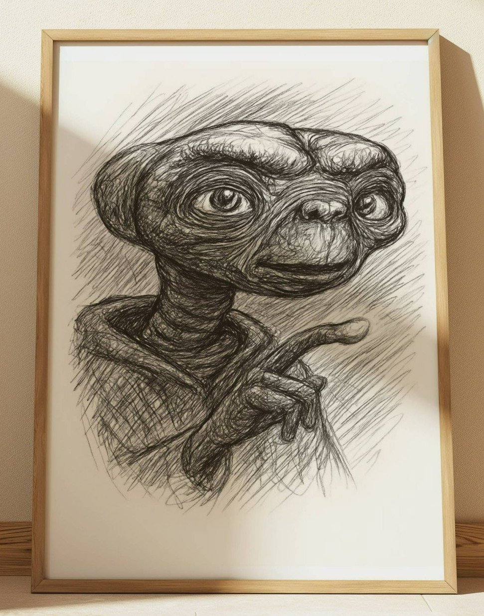 E.T. BOCETO IMPRESO DIBUJO PELÍCULA 8" X 10" LA PELÍCULA EXTRATERRESTRE