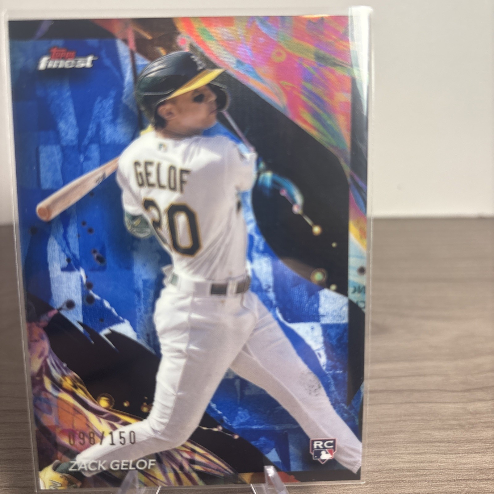 2024 Topps Finest - Uncommon Zack Gelof #199 Blue Refractor /150 (RC)