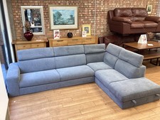 Grey Material 5 Seater Corner Sofa With Storage