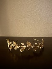 Vintage Gold Floral Rhinestone Wedding Bridal Head Piece Hair Band Accessories