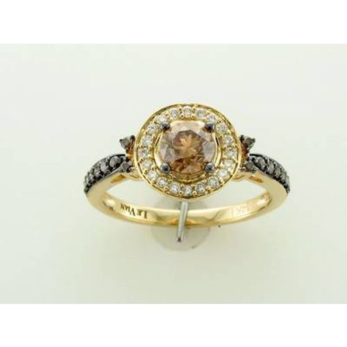 Le Vian 14K Yellow Gold Ring for Women 1.01 cts Chocolate Vanilla Diamond Size 7