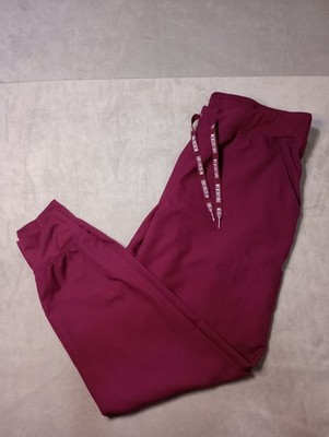 Med Couture Woman's Medium Burgundy Wine Joggers Scrub Pants Double Pocket 