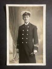 A WW1 Navy Officer Real Photo Vintage Military Postcard P84