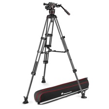 Manfrotto 3-Section Carbon Fiber Twin Leg Tripod with Nitrotech 608 Fluid Video