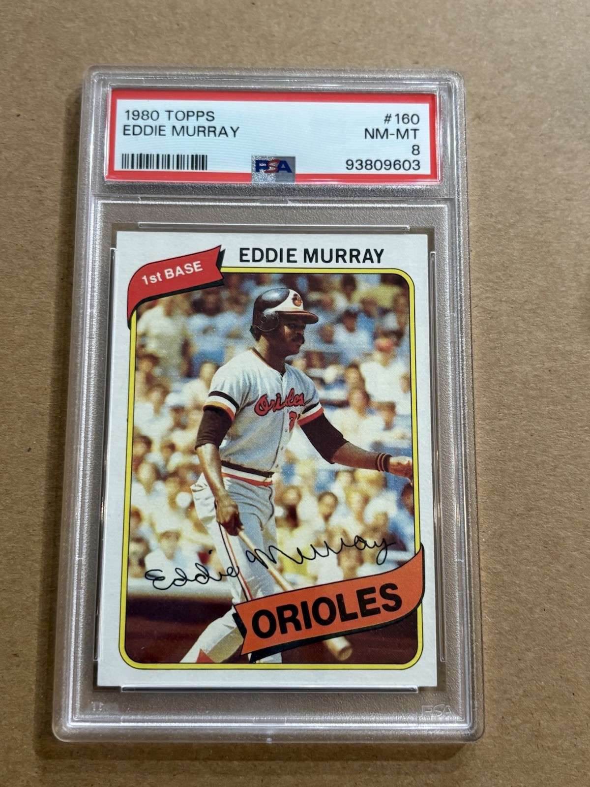 1980 Topps Eddie Murray #160 HOF Orioles PSA 8 NM-MT