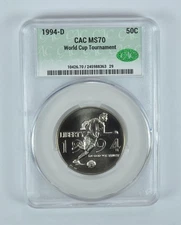 1994-D World Cup Soccer Commemorative Half Dollar MS70 CAC CACg