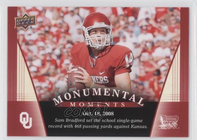 2011 University of Oklahoma Monumental Moments Sam Bradford Oct 18 2008 #95 0a1