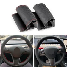 DIY Leder Lenkrad Lenkradbezu fits für Tesla Model 3 2015-2021 Model Y 2019-2021