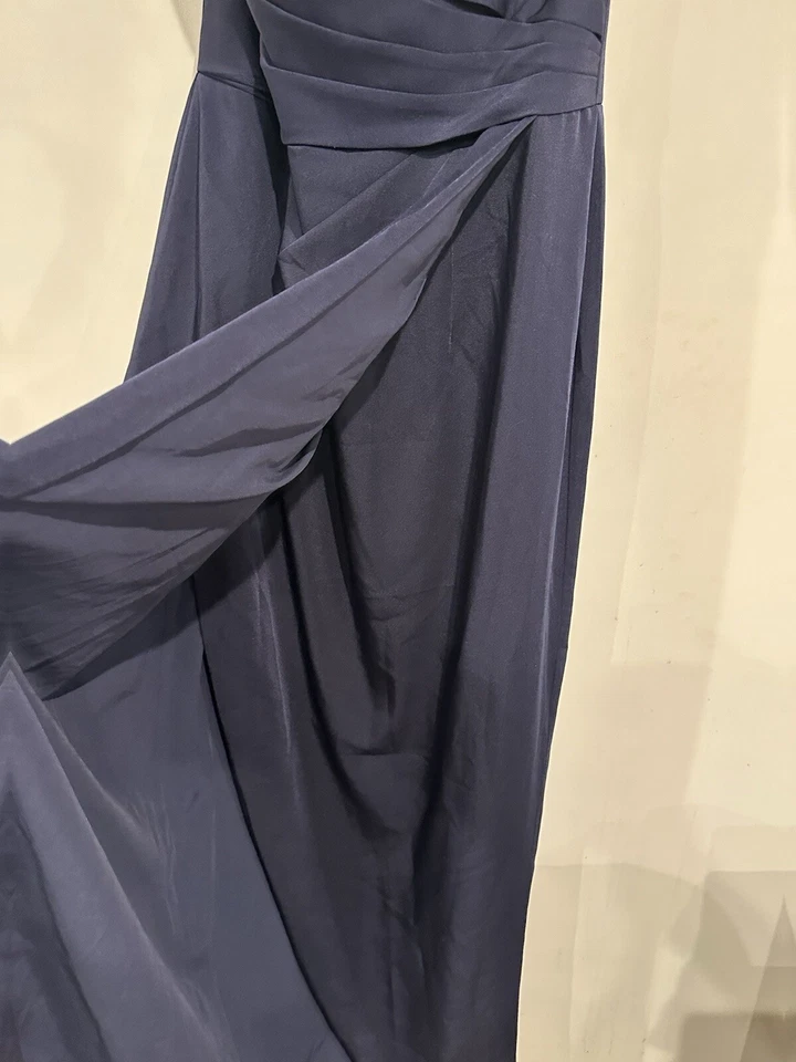 La Femme 25206 Ruched Cap Sleeves Long Jersey Dress Navy Blue 14 Mother Of Bride - Image 4 of 4