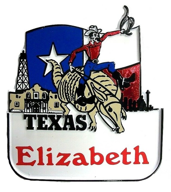 Texas Souvenir Fridge With The Name Elizabeth eBay