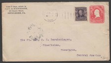 1 de enero de 1905 Belén, Pensilvania al reverendo en Bluefields, Nicaragua Scott 302