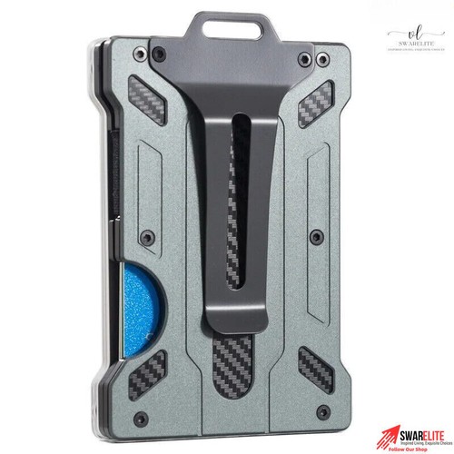Mens Aluminum RFID Blocking Money Clip Slim Credit ID Card Holder Metal Wallet - Picture 10 of 12