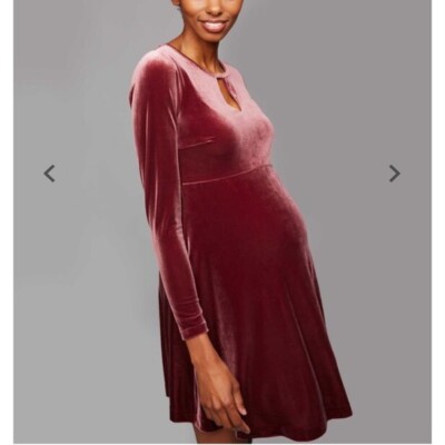A Pea in the Pod Maternity Dress Velvet Keyhole Detail Purple Size Medium |  eBay